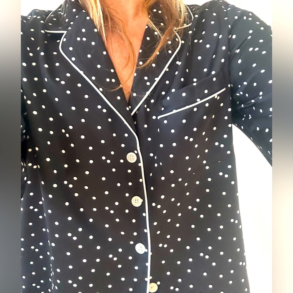J. Crew Black and White Polka Dot Blouse